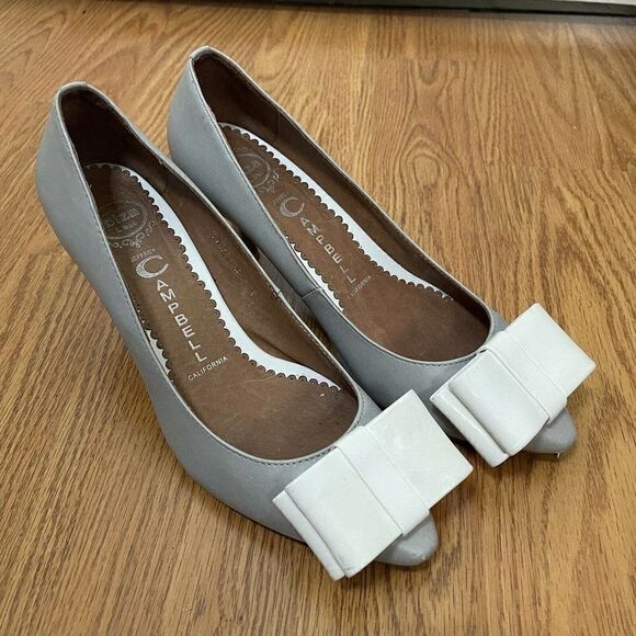 JEFFREY CAMPBELL IBIZA SITUATION Grey BOW HEELS - Picture 1 of 10